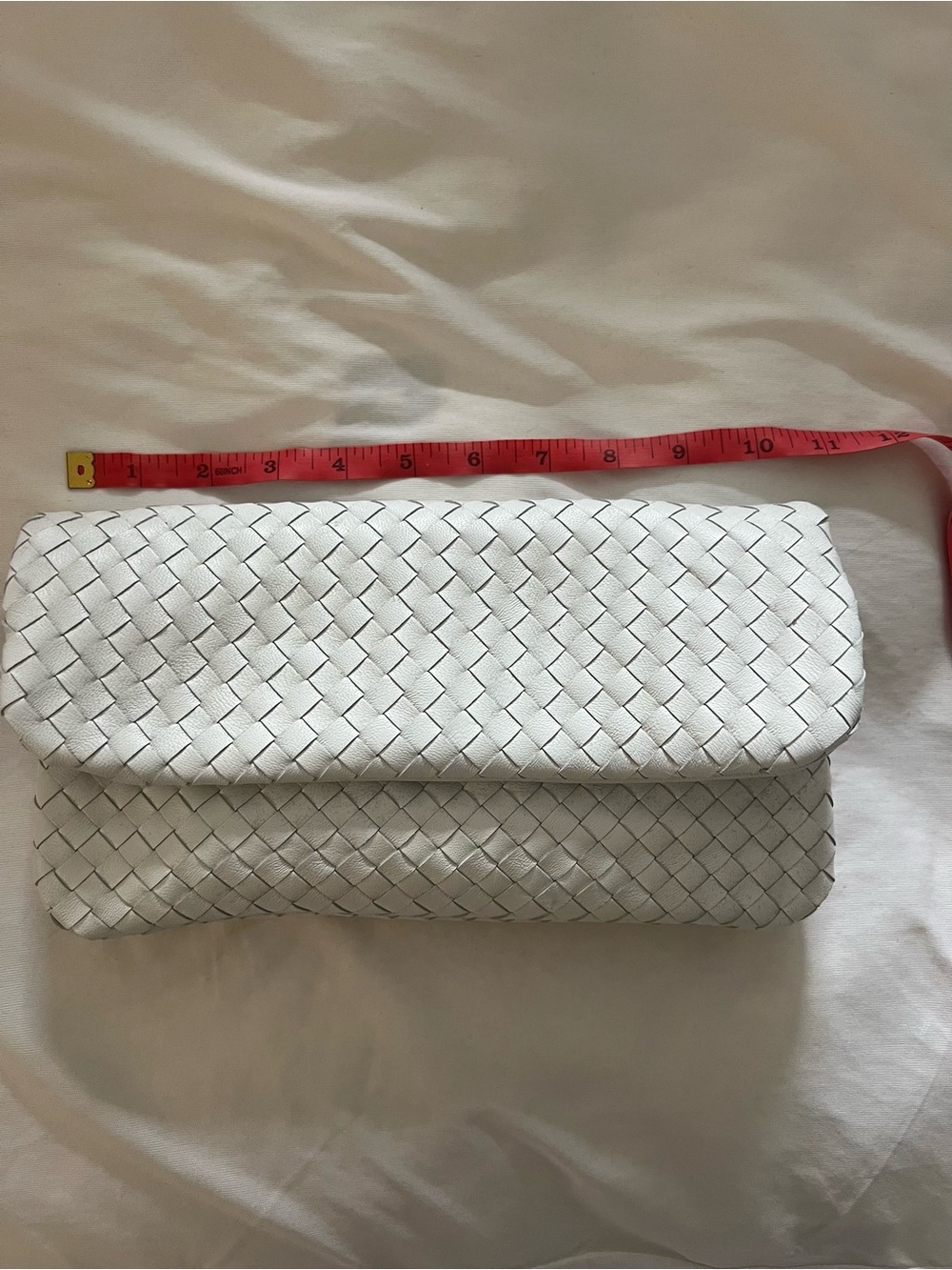 Intrecciato White Clutch